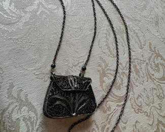 Antique Necklace with Purse Pendant