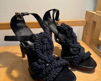 Women's Tory Burch Leather Braided Heels Size 9.5