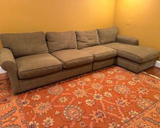 Crate & Barrel Upholstered Sectional (LAF Sleeper Sofa - 45"D x 70"W x 31" Back Height / Armless Chair - 30"W / RAF Chaise Lounge - 64"D)