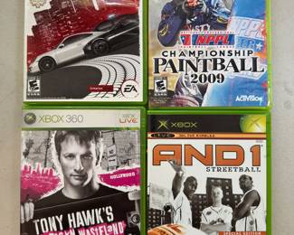 XBOX 360 Most Wanted, XBOX 360 Championship Paintball 2009, XBOX 360 American Wasteland, XBOX 360 And 1 Streetball Video Games