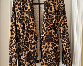 Women's Grace Elements Faux Leopard Print Jacket Size M