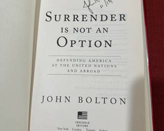 "Surrender Is Not An Option" Autographed John Bolton