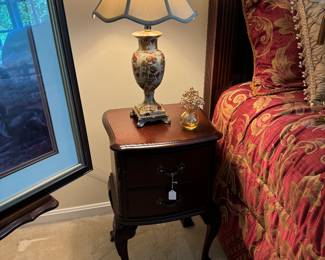 Mahogany Claw Foot 2 Drawer Side Table (18"D x 14-1/2"W x 28"H)