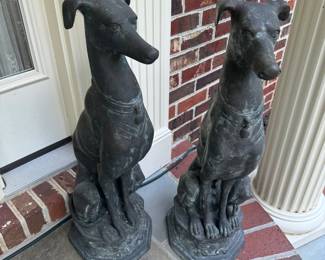Bronze Whippet Dogs (2 Total)