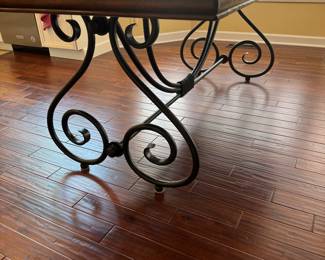 Theodore Alexander Rectangular Dining Table with Scroll Iron Base (42"W x 86"L x 30-1/2"H)