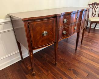Inlaid Federal Style Mahogany 2 Door / 2 Drawer Sideboard (26"D x 66"W x 38"H)