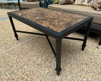 Lay-Z-Boy Outdoor Metal & Slate Top Coffee Table (38-1/2"D x 22-1/2"W x 18"H)