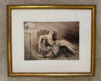 Framed "Meditation" Print by Louis Icart
