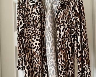 Women's Karl Lagerfeld Faux Leopard Print Blouse Size M