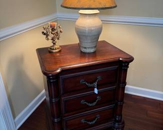 Mahogany 3 Drawer Side Table (18"D x 25"W x 28-1/2"H)
