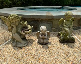 Outdoor Concrete Cherub Lawn Ornaments