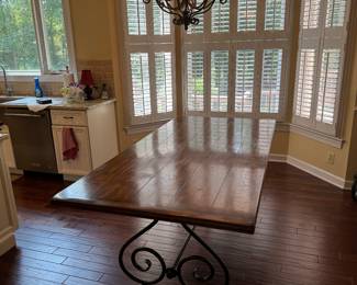 Theodore Alexander Rectangular Dining Table with Scroll Iron Base (42"W x 86"L x 30-1/2"H)