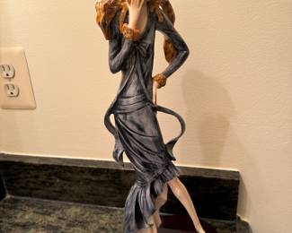 Hand Painted and Hand Made Amilcare Santini Original Art Deco "Liberty Girl" Signed by the Artist