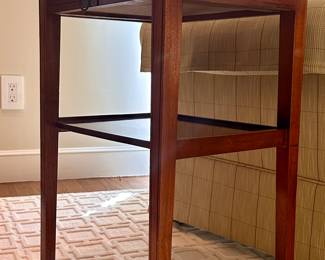 Small Vintage Side Table with Oval Inlay 