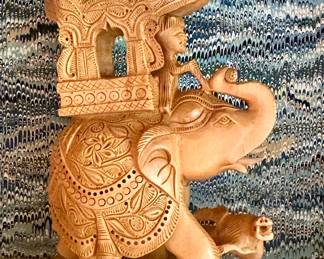 Carved Wooden Indian Elephant