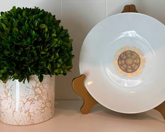 Faux Boxwood & Rosenthal Studio Line Decorative Plate