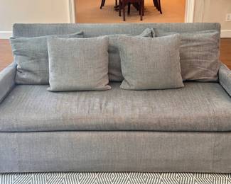 Sherrill Sofa, Upholstered with Thibaut Fabric, Bench Seat