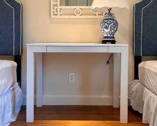 Contemporary White One Drawer Table