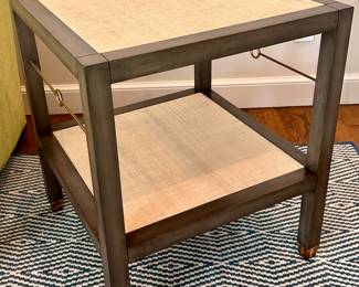 (2) Serena and Lily "Cabot" Hand-Wrapped Raffia Side Tables