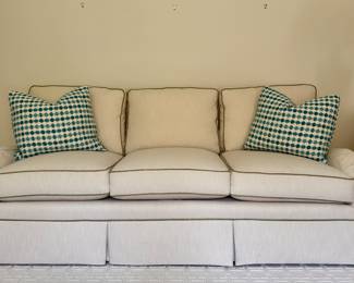Ivory Sherrill Down/Feather Three Cushion Sofa 