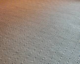 Landry & Arcari Blue & White Diamond Area Rug