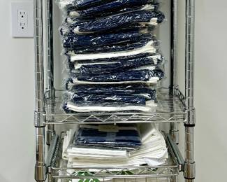 Storage Shelf & Brand New Linens