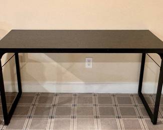 Black Utiliarian Table with Metal Base