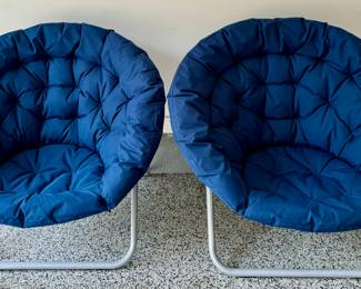 (2) Folding Saucer Chairs
