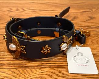 New Clearly Handbags Navy Strap with Bees
