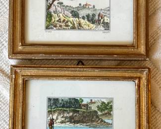 Pretty Vintage Miniature Framed Art from G. Vanghi, Italy
