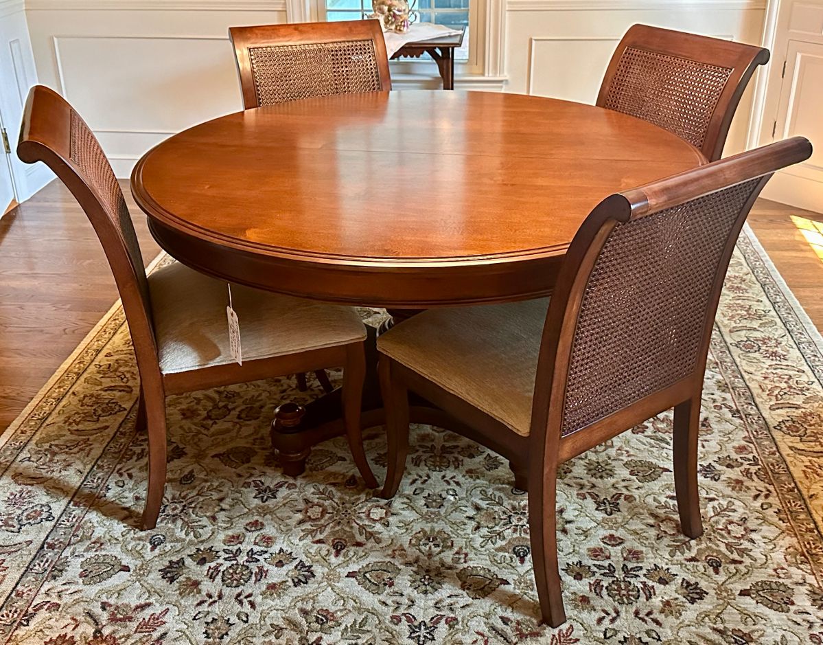 Restoration Hardware Table & 6 Caned Chairs
