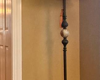 Floor Lamp with Faux Leather Shade