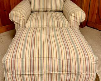 Rowe Furniture Slipcovered Armchair & Ottoman