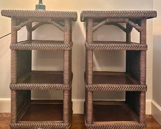 (2) Faux Wicker Nightstands