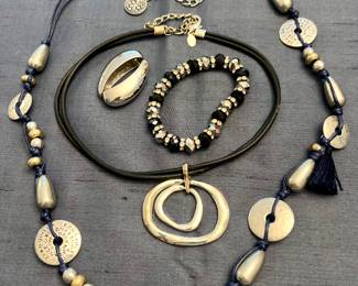 Silver Tone & Black Fashion Jewelry