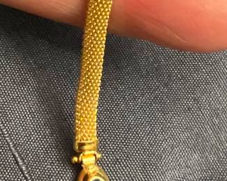 18K Gold Bracelet with Blue Stone