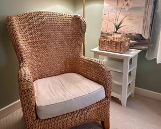 Pottery Barn Seagrass Wingback Chair  