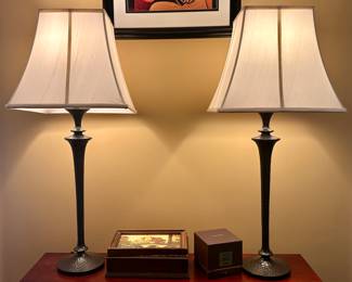 (2) Hammered Buffet Lamps