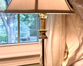 (2) Crystal & Brass Lamps