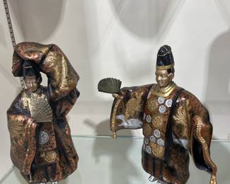 Brass Bronze Toyo Kabuki Dancers