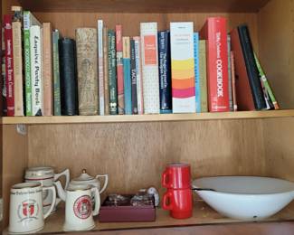 Cookbooks, Creuset Mugs