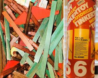 building toys  - Lincoln Logs and TinkerToy