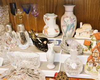 Crystal, glass and pottery