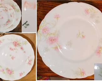 Haviland Limoges France Pink and White dish sets.  3 Floral sets - very similar