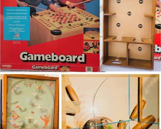 Retro Games: Pinball, Gameboard, Skittle bowl and Skittle Toss