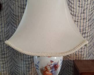 Love the transfer ware lamp. The shade makes it!