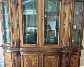 Another view of the Imported Italian Walnut China Hutch - matches the Italian Walnut Sideboard