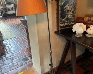 Antique bronze/brass floor lamp - re-wired