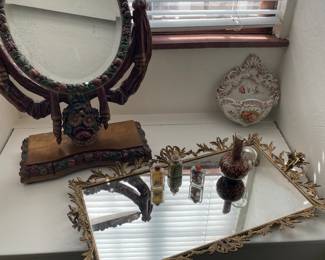 Vanity mirrors, including French Antique mirror