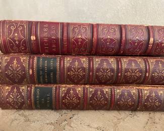 Antique leather bound books